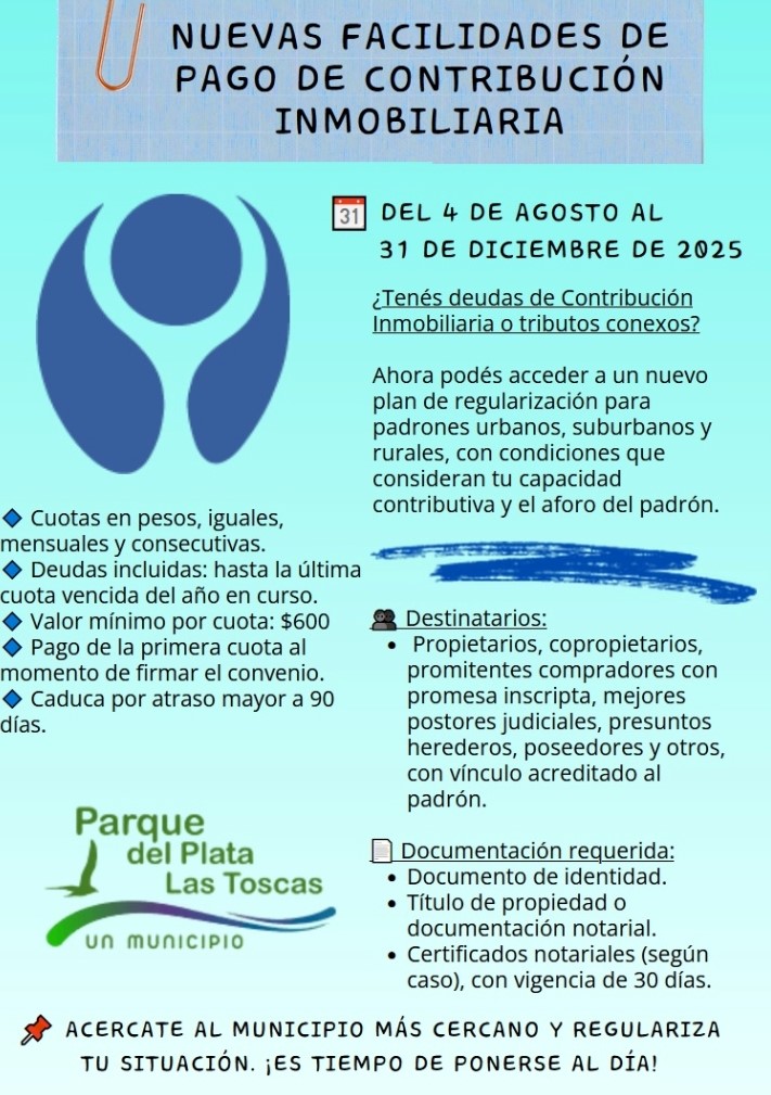 Regularización de deudas de contribución inmobiliaria