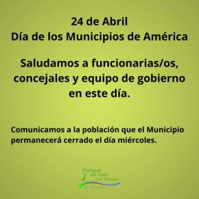 24 de Abril, Día de los Municipios de América